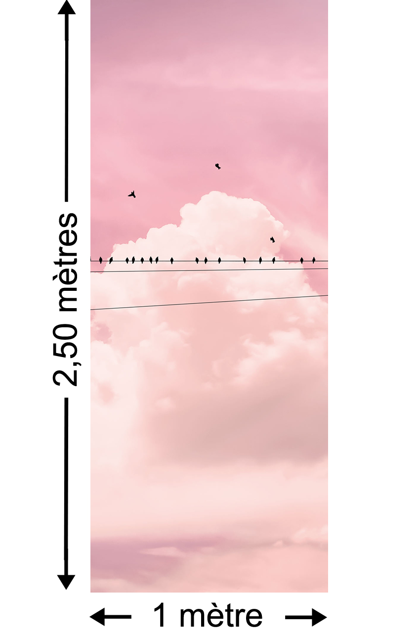 Papier peint ciel rose Cloud Wire - Papier peint lé unique Komar