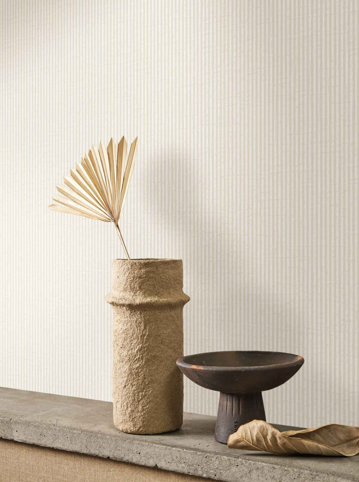 Papier peint Fines Rayures Papier Kraft blanc ivoire - Papercraft de Casadéco | Réf. PAPC89650220