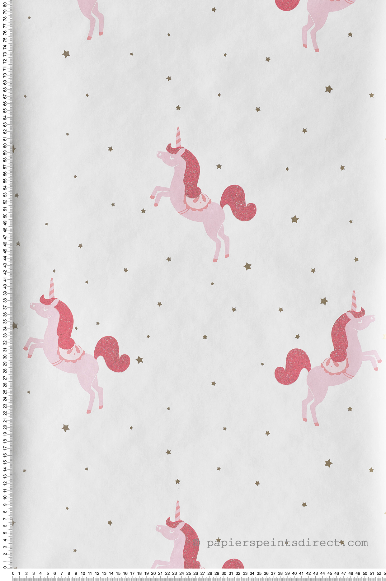Papier peint enfant Licorne Paillettes rose fuschia - Girl Power de Casélio | Réf. GPR100794101