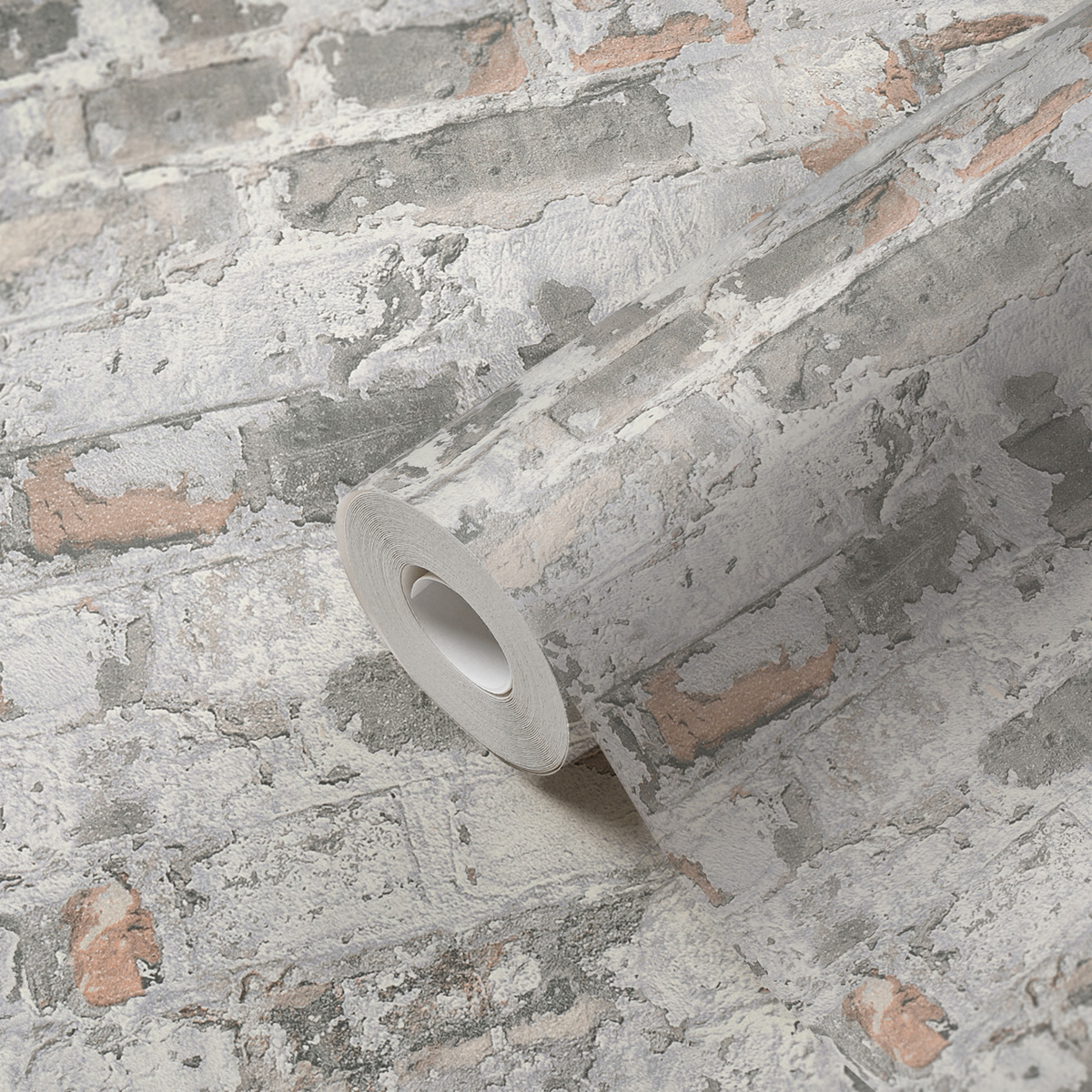 Papier peint Brique Usée brun gris - Elements 2 d'A.S. Création ROLLZ | Réf. AS-369292