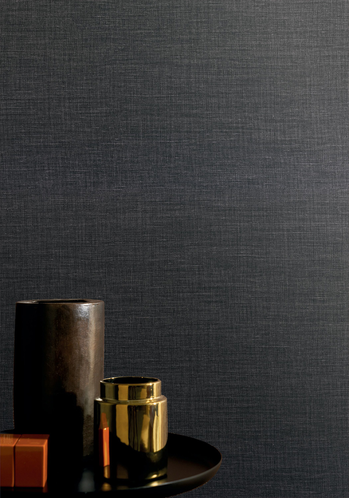 Papier peint Lin Shinok carbone - Le Lin 3 de Casamance AMB2 | Réf. CAS-F73817120