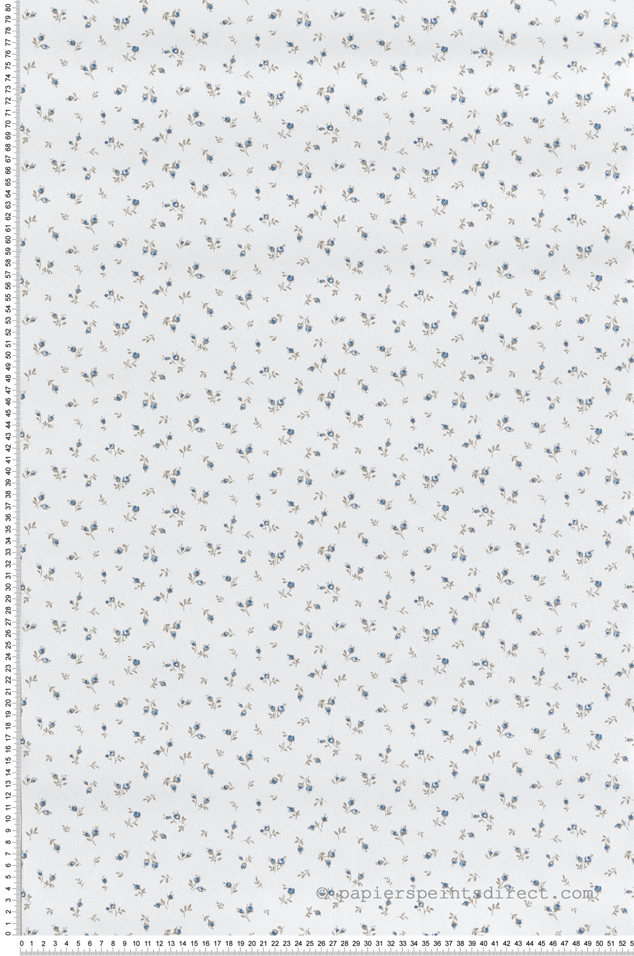 Papier peint Petites Fleurs Vintage bleu taupe - Garden Party 2 de Montecolino | Réf. MC-8372