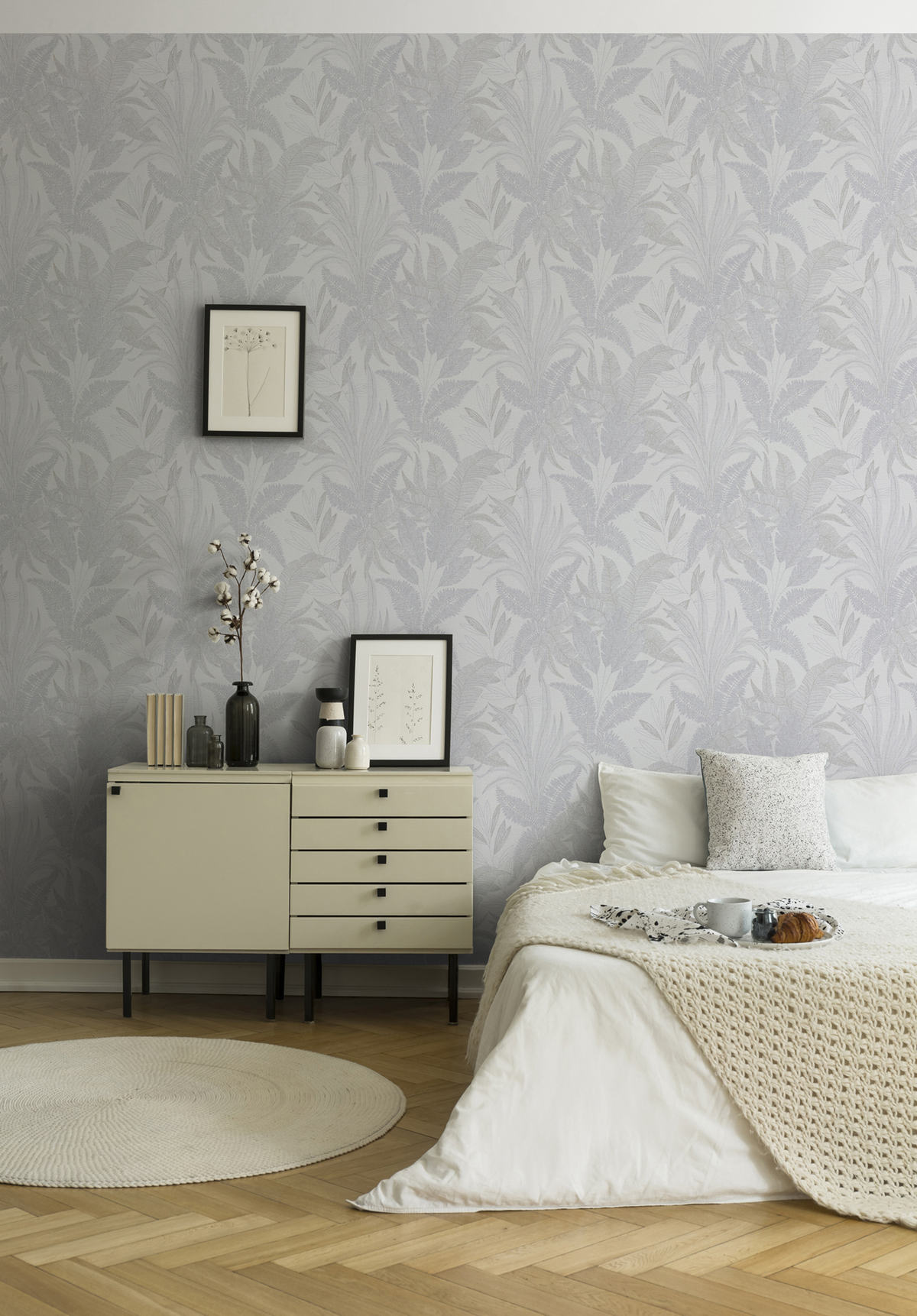 Papier peint Feuilles Nature Discrète gris - Stories of Life d'A.S. Création AMB2 | Réf. AS-396541