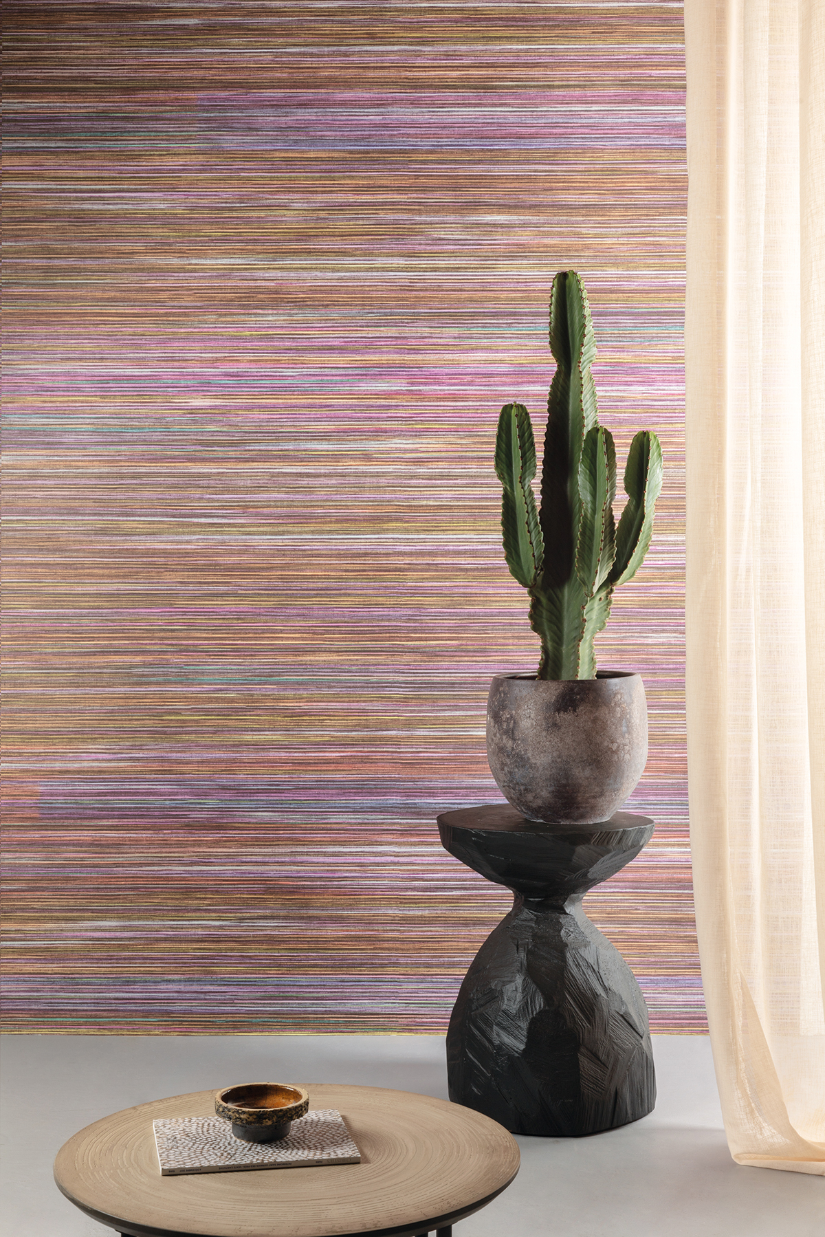 Papier peint panoramique Sisal Pai-Pai violet - B H260 - Amani de Masureel | Réf. MAS-DGAMA1042-260