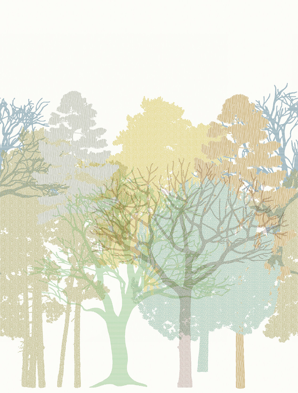 Papier peint Paysage Forêt multicolore - Esterel de Montecolino | Réf. MC-AND28291