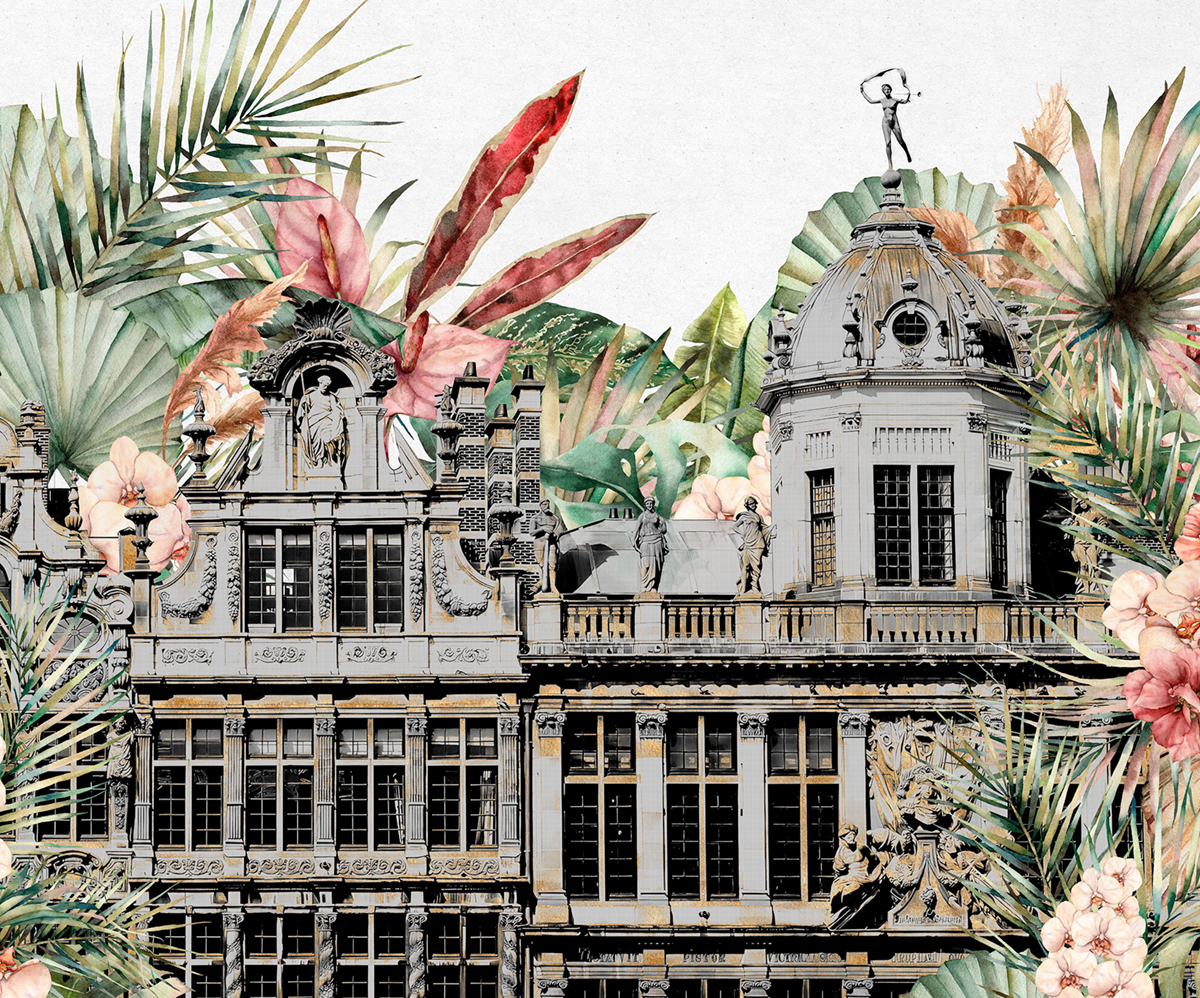 Papier peint panoramique Urbain Tropical Palace - Papier peint Komar Pure 2