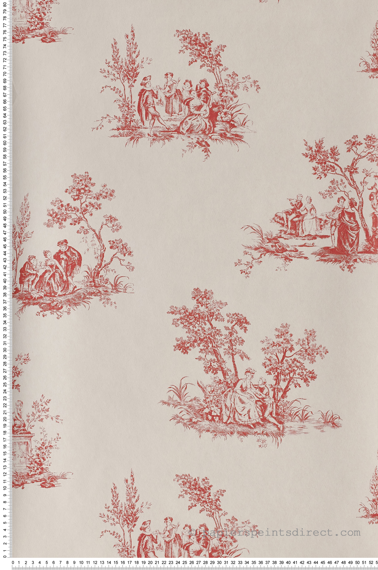 Scène bucolique rouge - Collection Fontainebleau de Casadéco