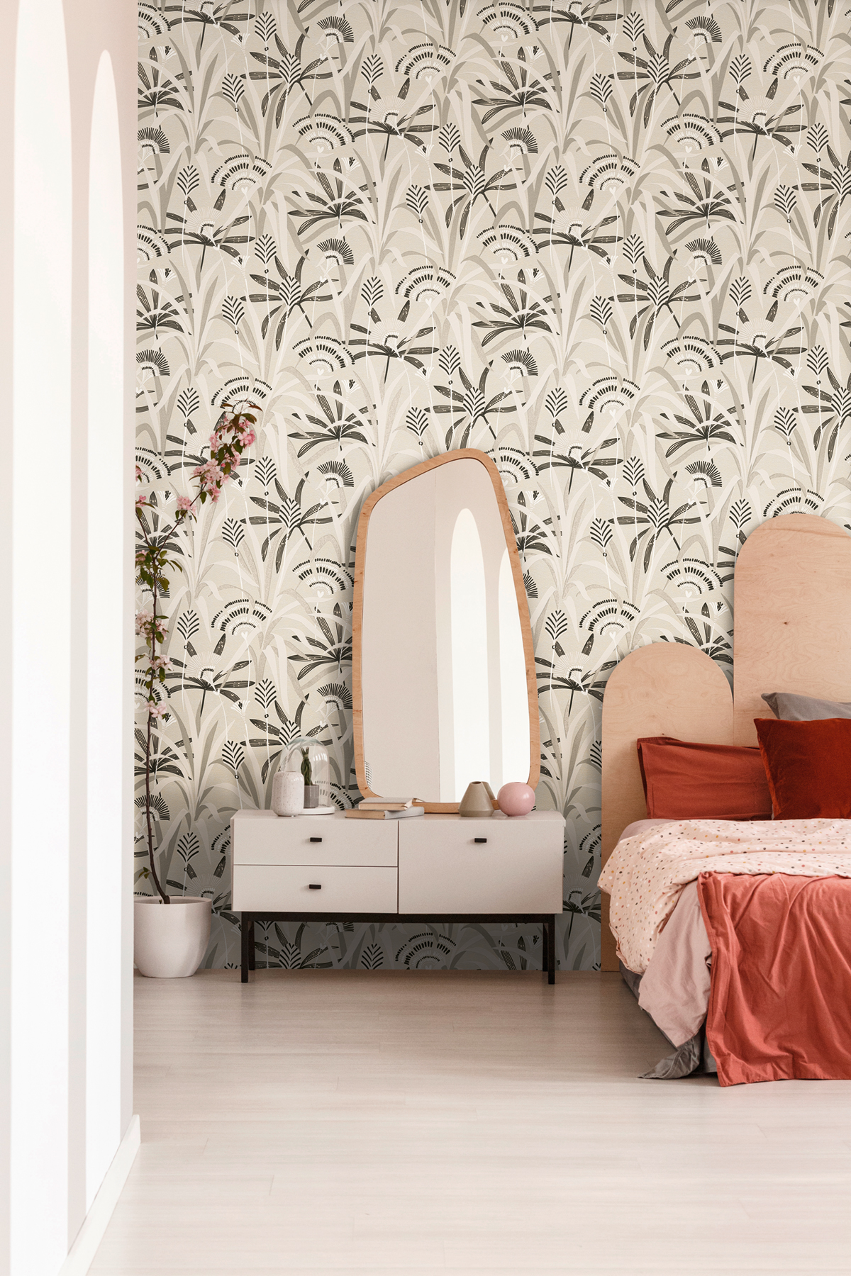 Papier peint Végétal Fleuri 1900 grège argenté - French Affair d'A.S. Création | Réf. AS-399361