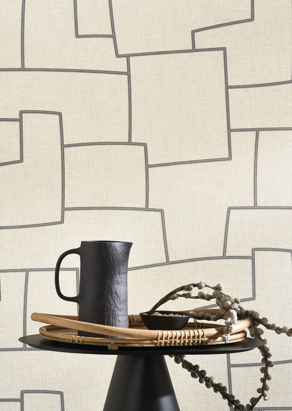 Papier peint Géométrie Lin Inca écru - Matera de Casadéco AMB4| Réf. MATA201121221