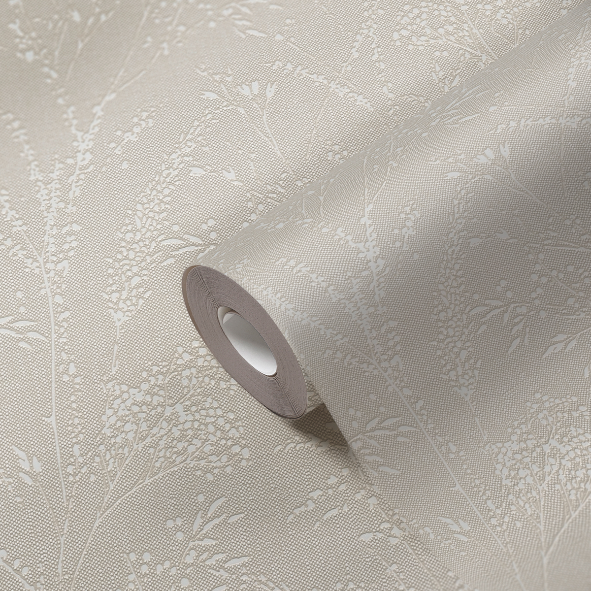 Papier peint Branchage Délicat lin métallisé - Pure Elegance d'A.S. Création AMBD | Réf. AS-397661