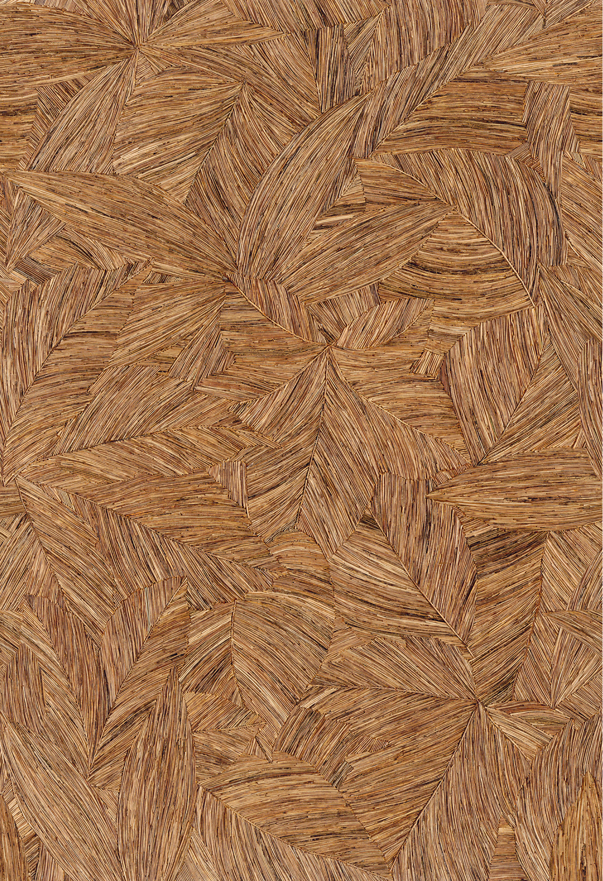 Papier peint panoramique Feuille Bois marron L 212 X 310 - Reliefs de Casélio | Réf. RLF106172027