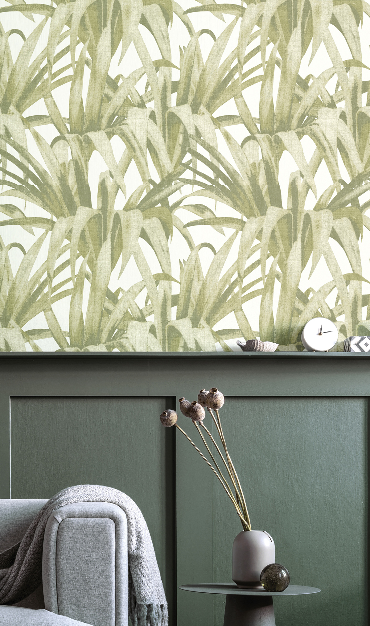 Papier peint Feuillage Palme Exotique vert - Maison Paradis de Lutèce | Réf. LTC-MP15525