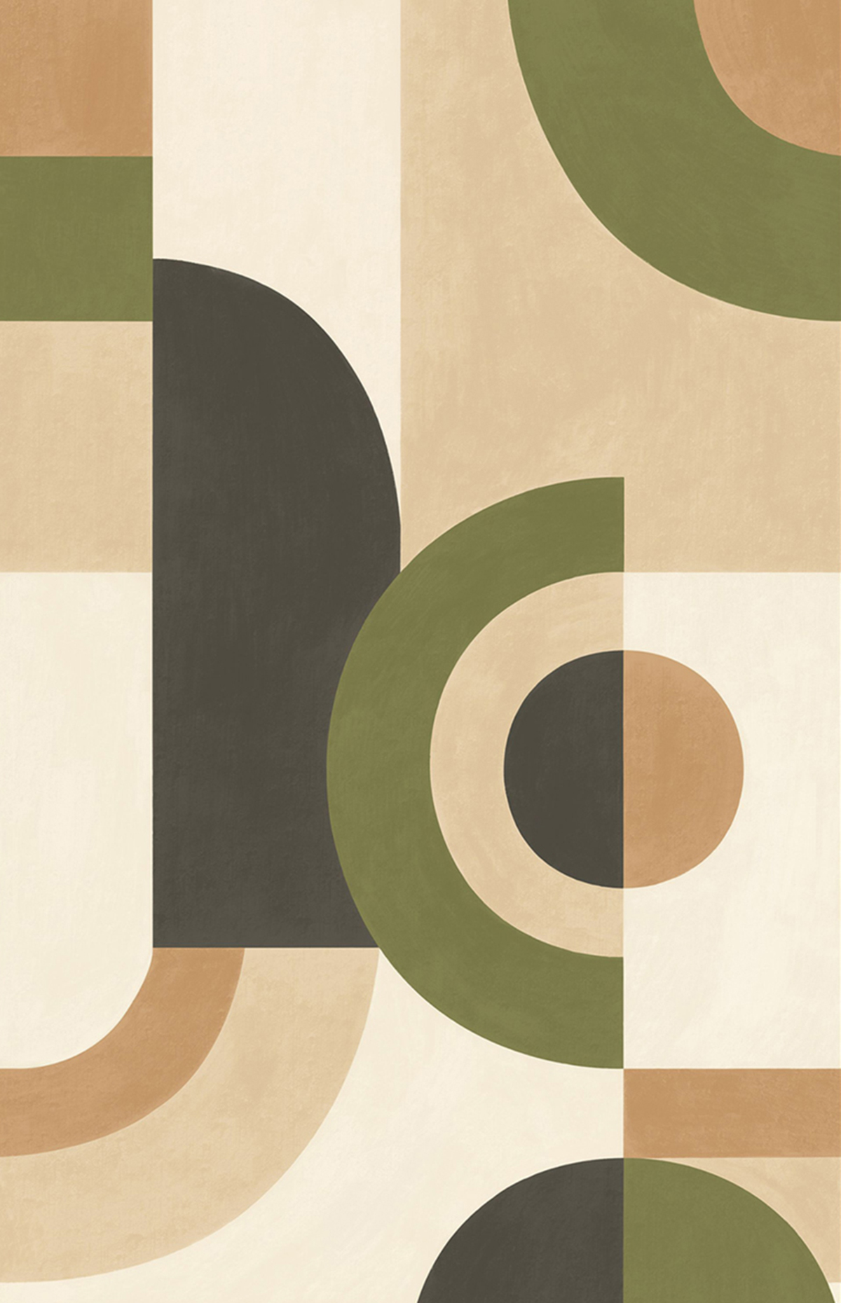 Papier peint panoramique Géométrique Arrondi vert L 200X310 - Graphic de Casélio | Réf. GPC105561704