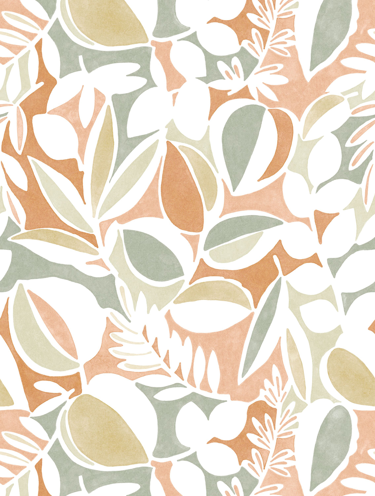 Papier peint panoramique Feuille Place des Lices terracotta M 210X280 - Echappée Belle de Casadéco | Réf. ECHA89887217