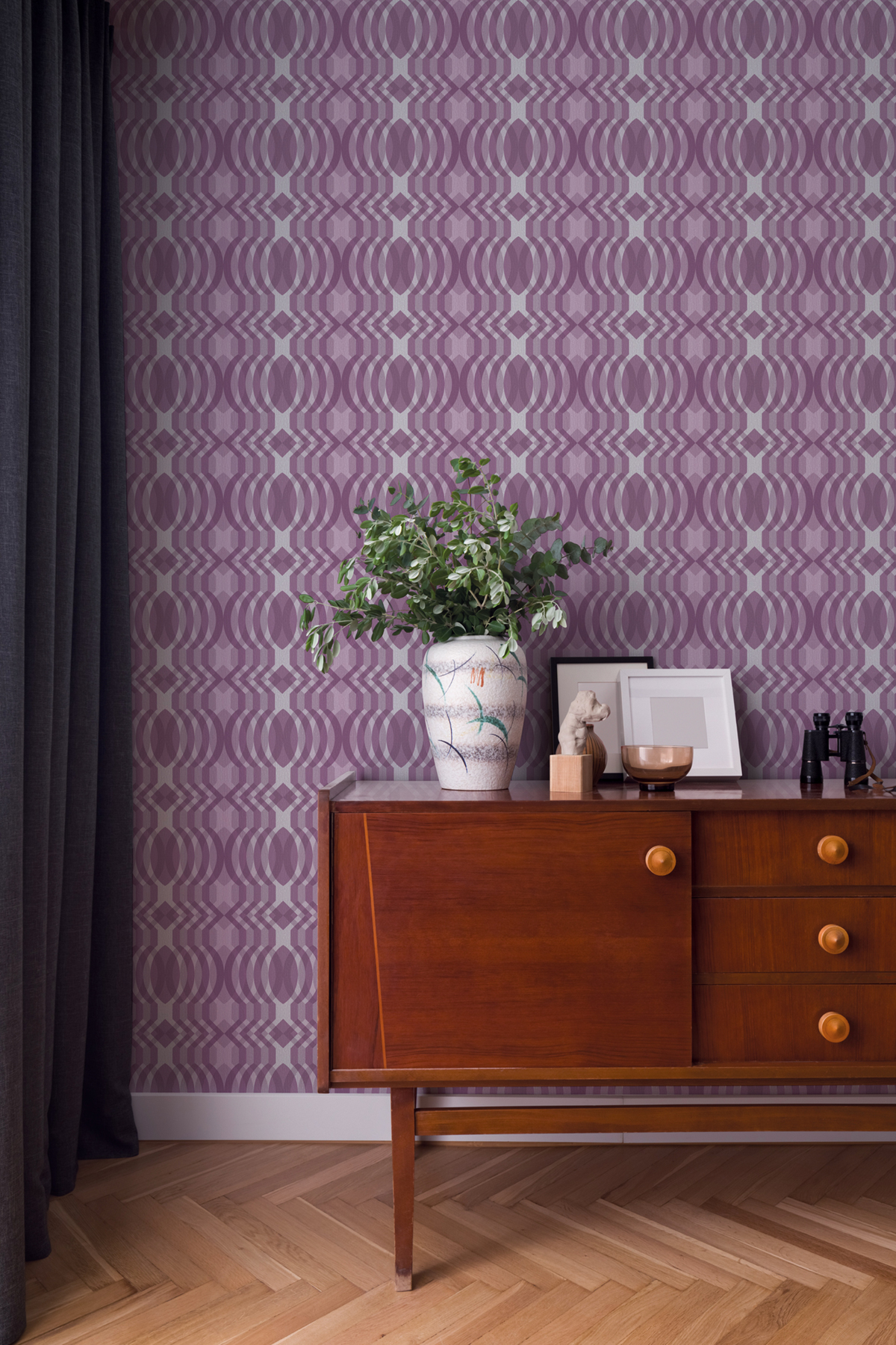 Papier peint Graphique Rétro violet - Retro Chic d'A.S. Création AMB2 | Réf. AS-395343