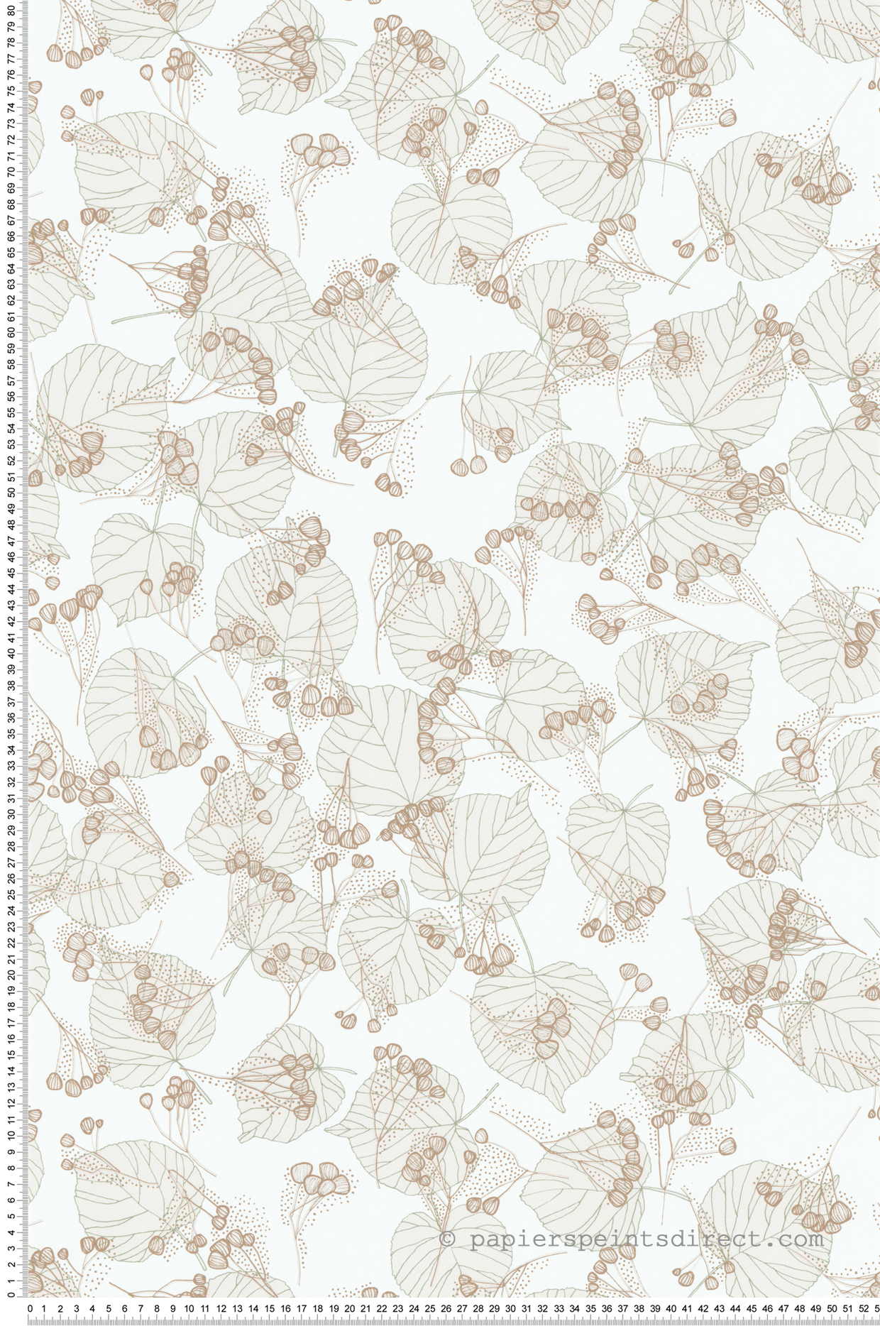 Papier peint Tilleul Feuille beige - Soline de Lutèce | Réf. LTC-51250406