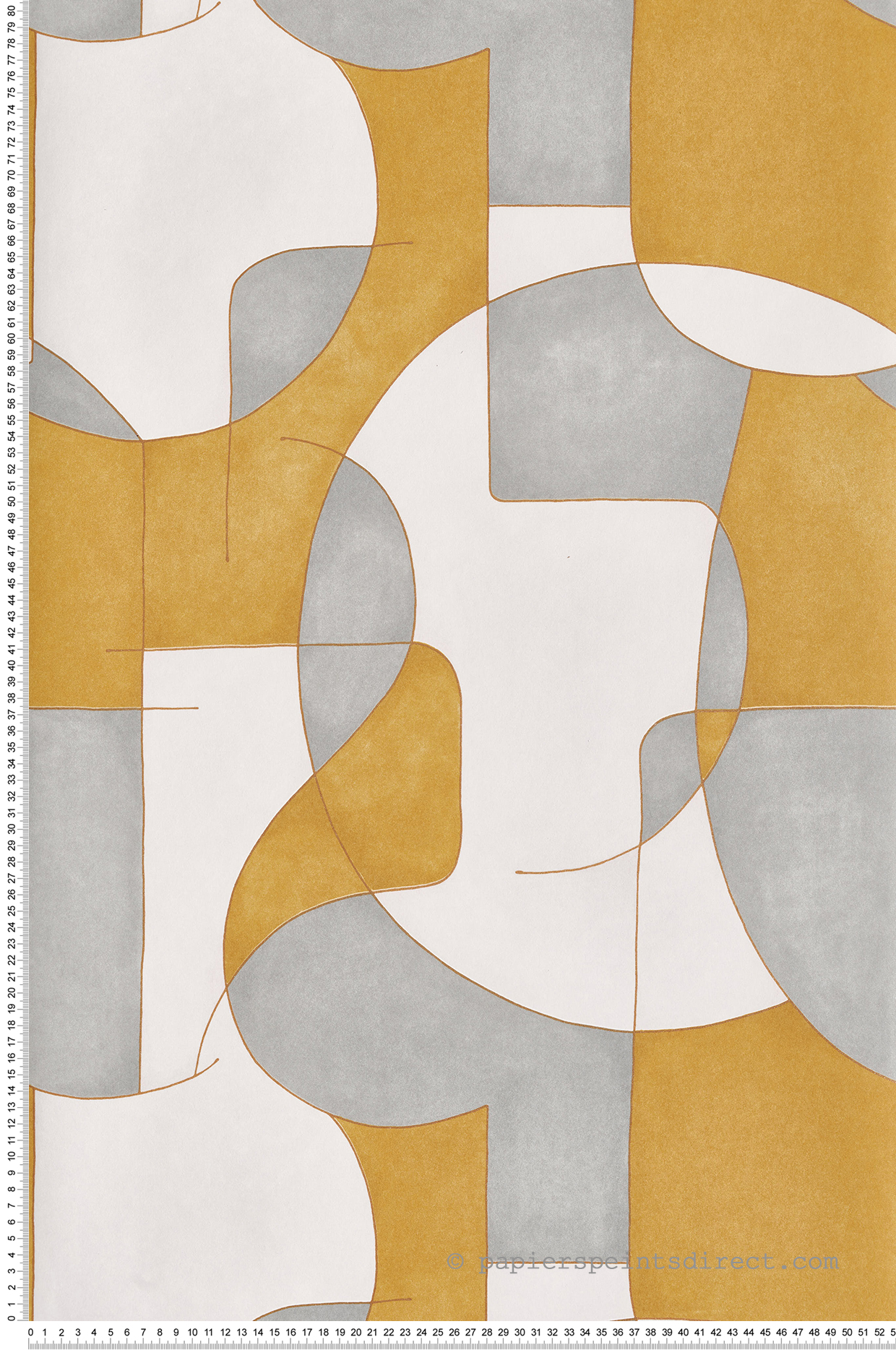 Papier peint Géométrique Art jaune et gris - Gallery de Casadéco | Réf. GLRY86096211