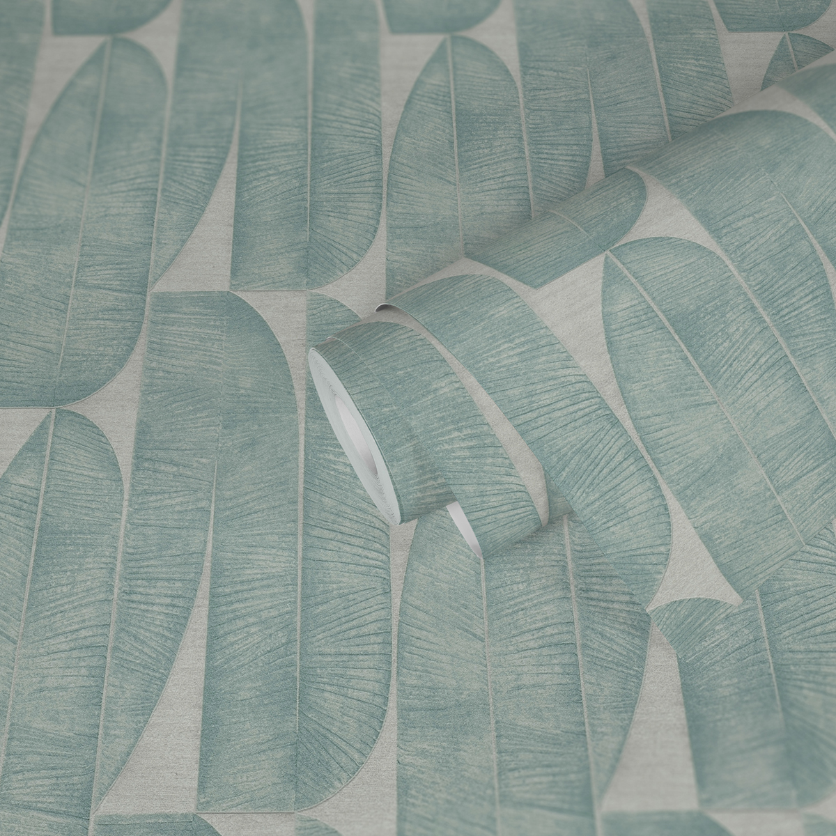 Papier peint Grandes Palmes Géométriques céladon - Stories of Life d'A.S. Création AMB2 | Réf. AS-396585