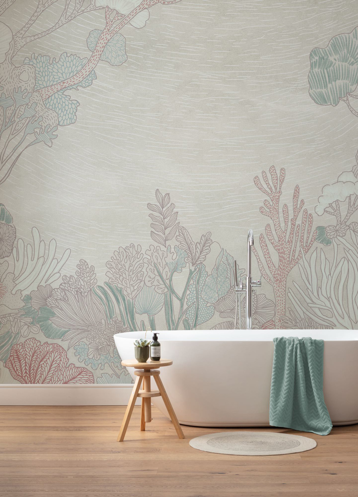 Papier peint panoramique Coraux Marin Subaquatica beige - Seasons de Komar