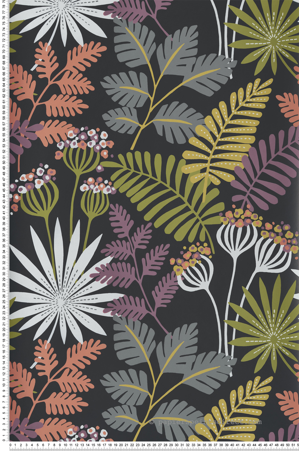 Papier peint Herbier Tropical noir  - Happy de Lutèce | Réf. LTC-FD26447