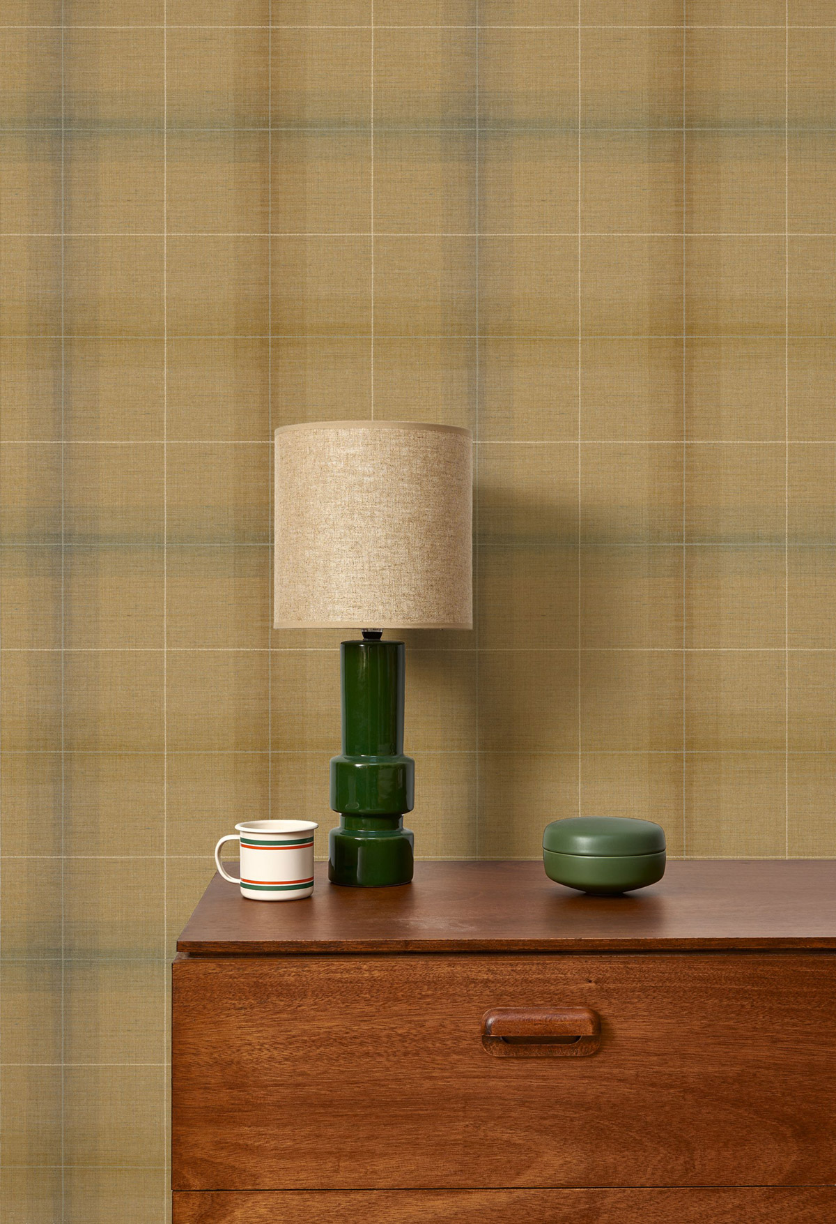 Papier peint Tartan Classique Archie ocre - Carnaby Street de Casadéco | Réf. CARN200522567