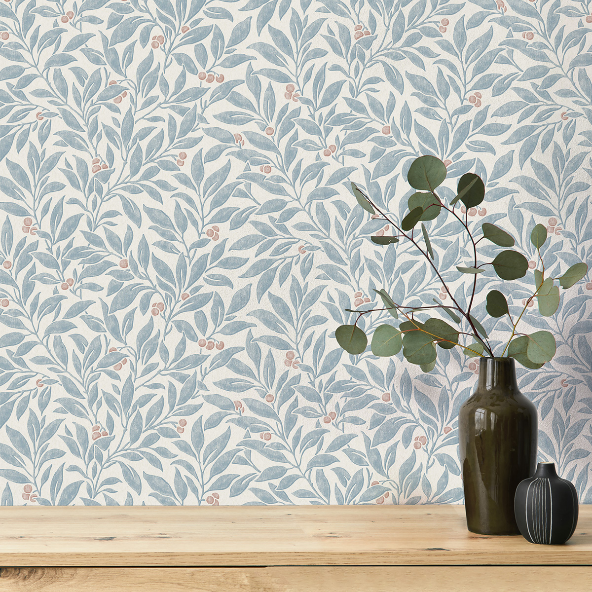 Papier peint Végétaux Winter Berry bleu - Beaux Arts de Lutèce AMB1| Réf. LTC-M1841