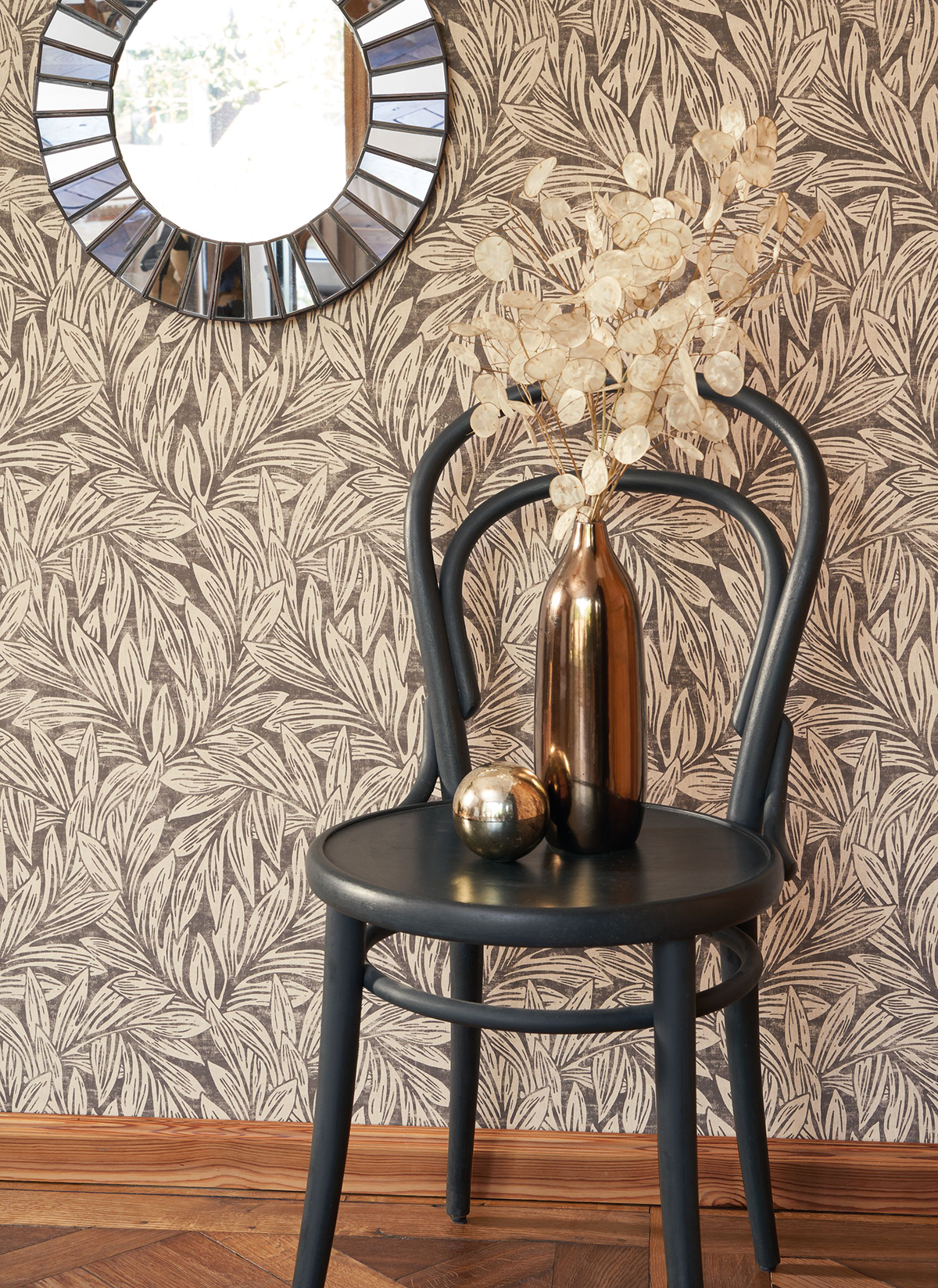 Papier peint Feuillage Danube charbon - Vienne de Casadéco | AMB Réf. VIEN87371730