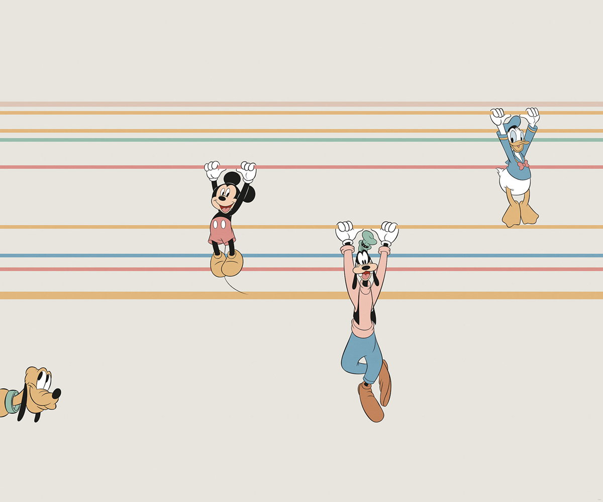 Papier peint panoramique Mickey Hanging with Friends Disney - Papier peint Komar Into Wonderland