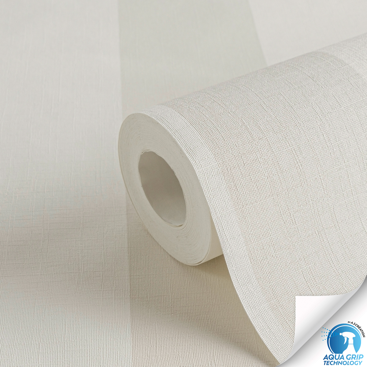 Papier peint préencollé Rayures lin crème - Designdrop d'A.S. Création ZOOM ROLL | Réf. AS-787217