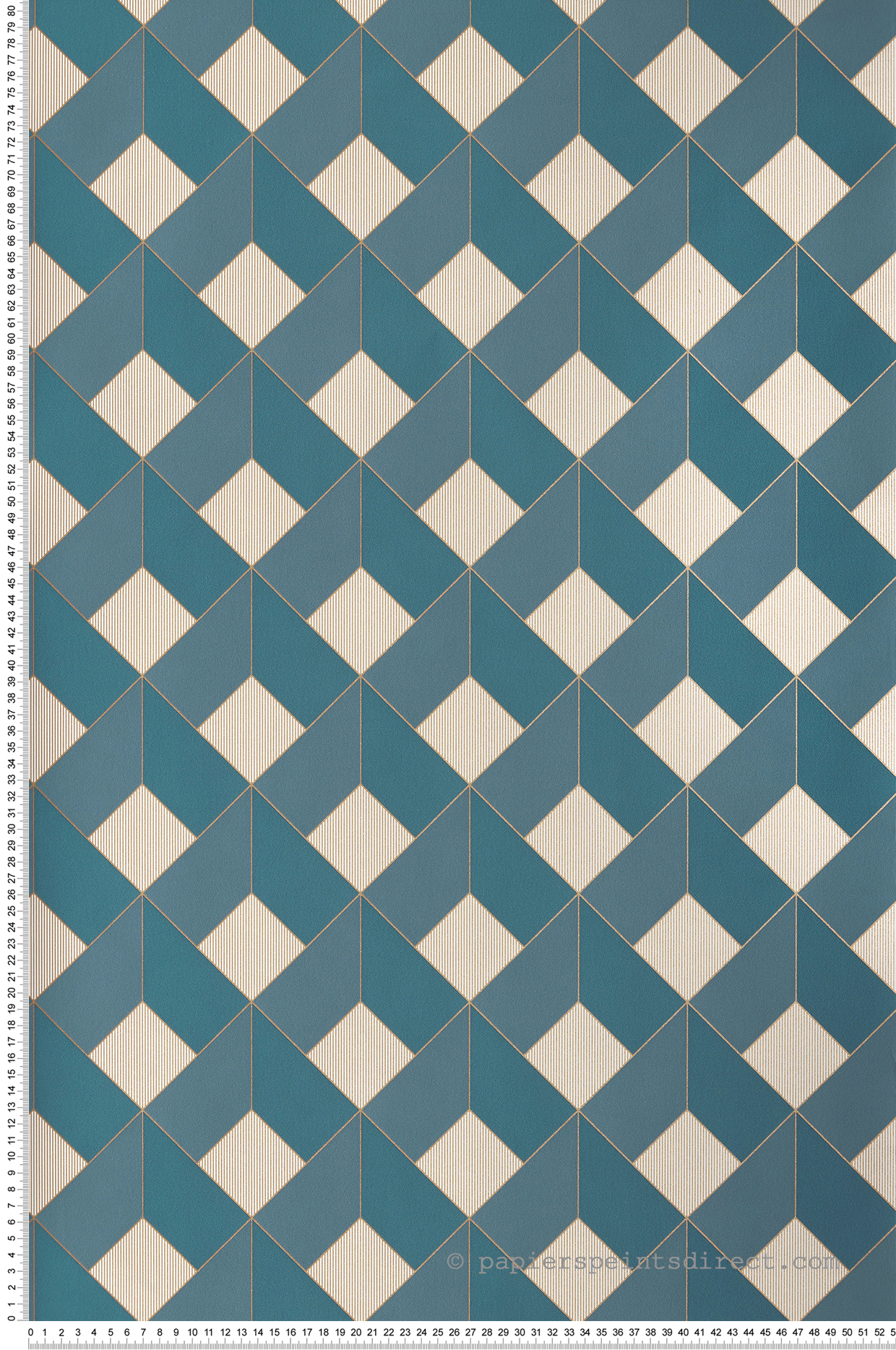 Papier peint Géométrique 3D canard et doré - Only Blue de Casélio | Réf. ONB100126062