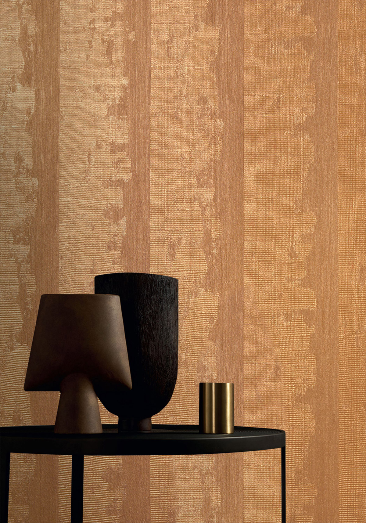 Papier peint Terre Cuite Nérikomi rouille cuivré - Cérame de Casamance | Réf. CAS-76102344