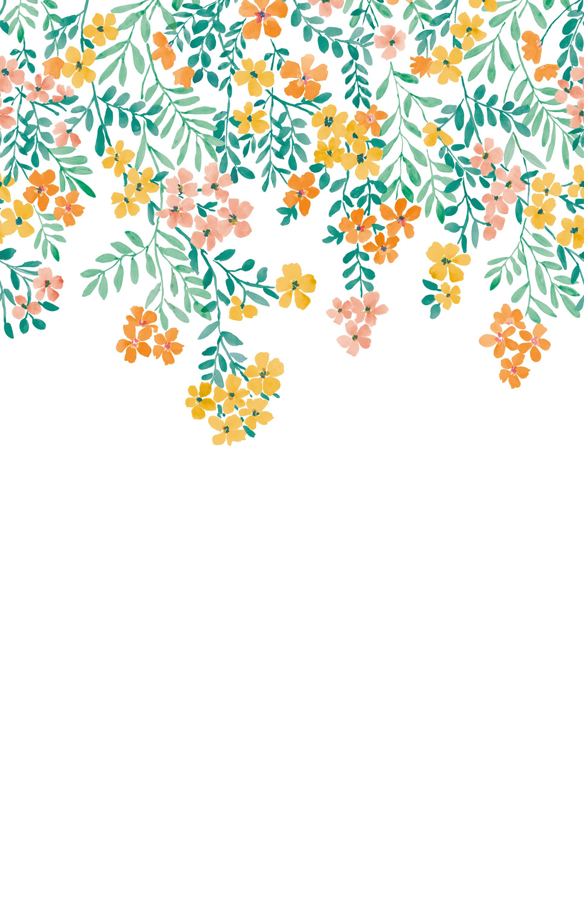 Papier peint panoramique Cascade Fleurs Flowerfalls orange L 200X310 - Pimp My Wall de Casélio | Réf. PMW104632304