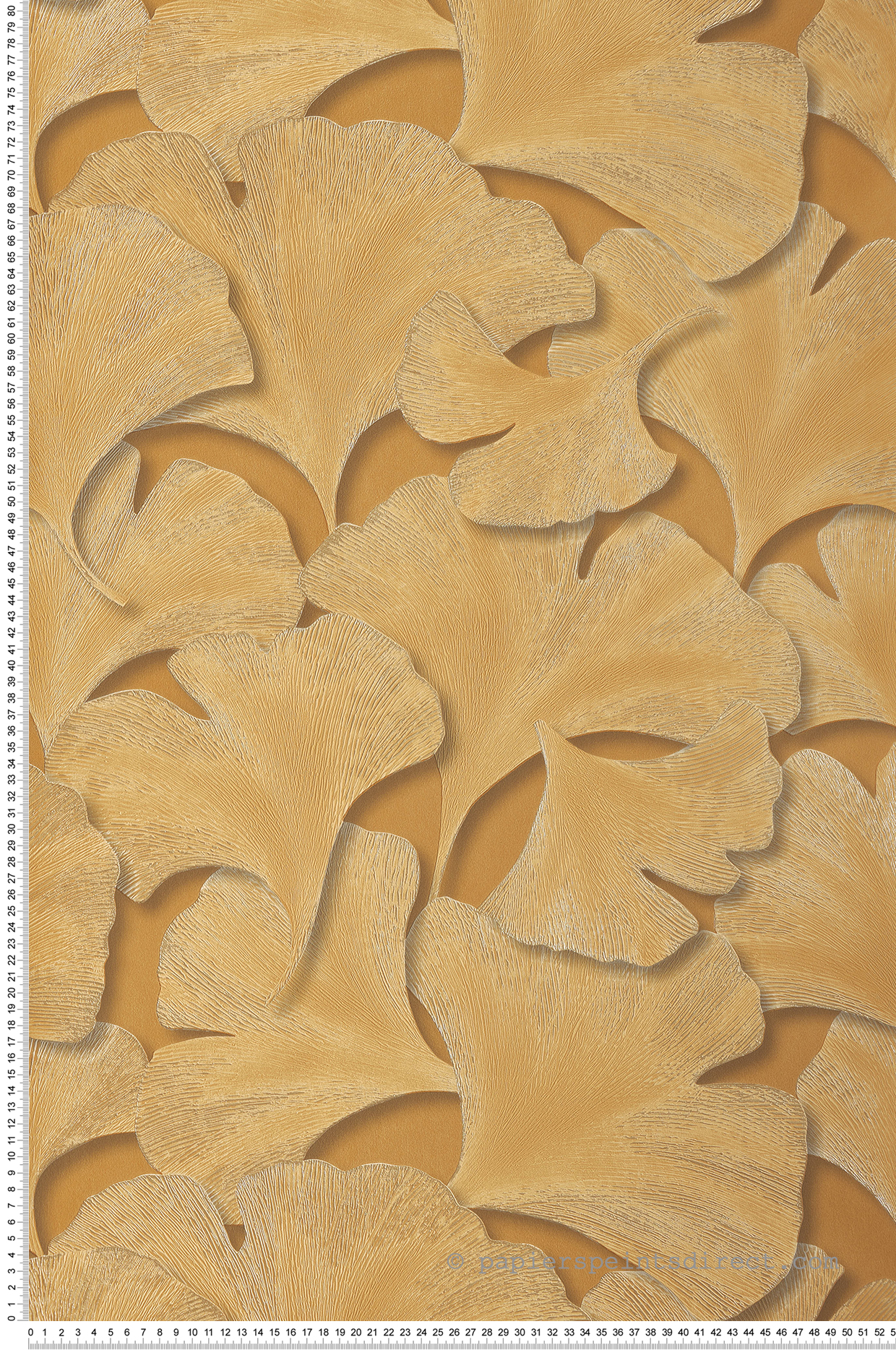 Papier peint Feuille Gingko Biloba jaune et doré - Gingko de Casadéco | Réf. GINK86242322