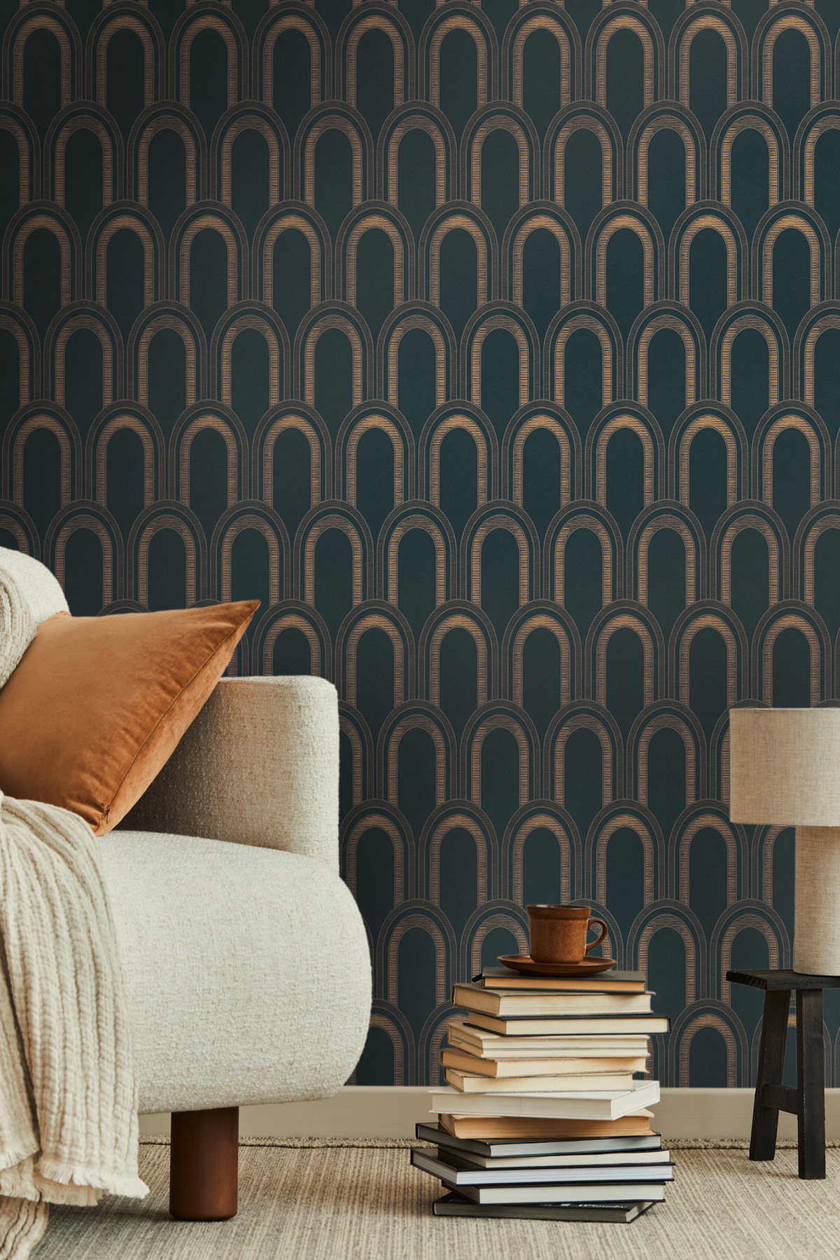 Papier peint Arches Art Déco Métal noir doré - Arcade d'Architects Paper AMB3 | Réf. 39176-2