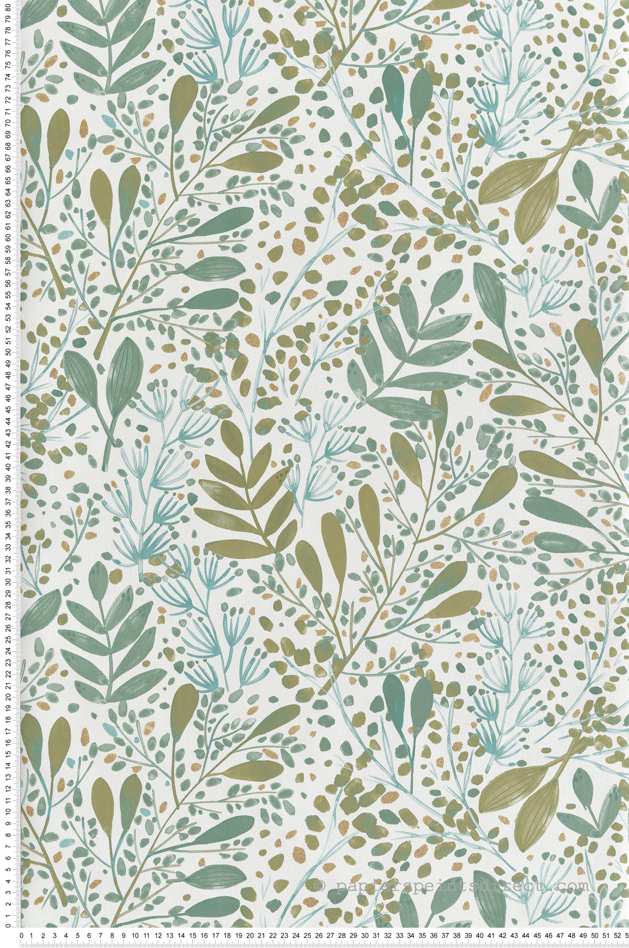 Papier peint Feuilles Joy vert mousse doré - Green Life 2 de Casélio | Réf. GNL2101690734