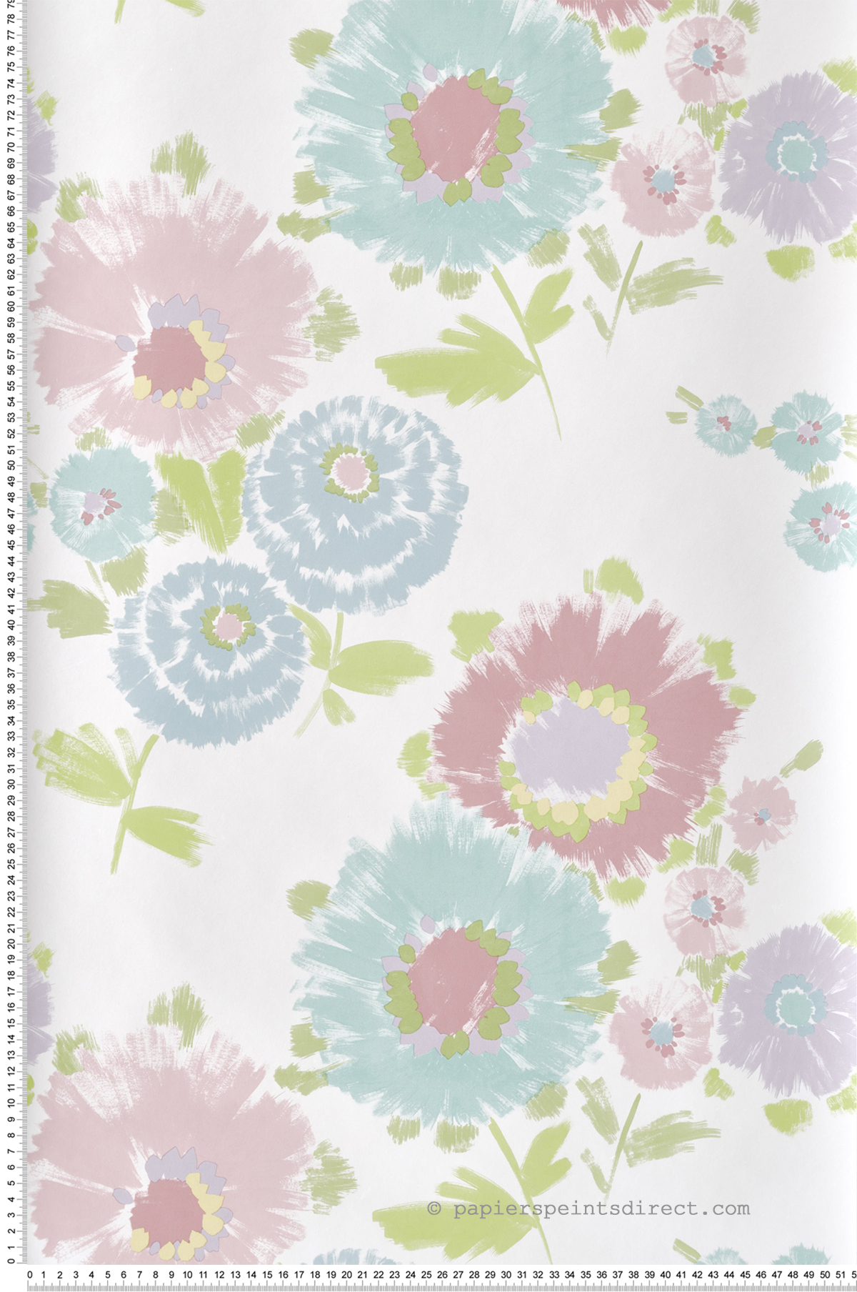 Papier peint Fleur Dahlia vert d'eau rose pastel - Happy de Lutèce | Réf. LTC-FD26325