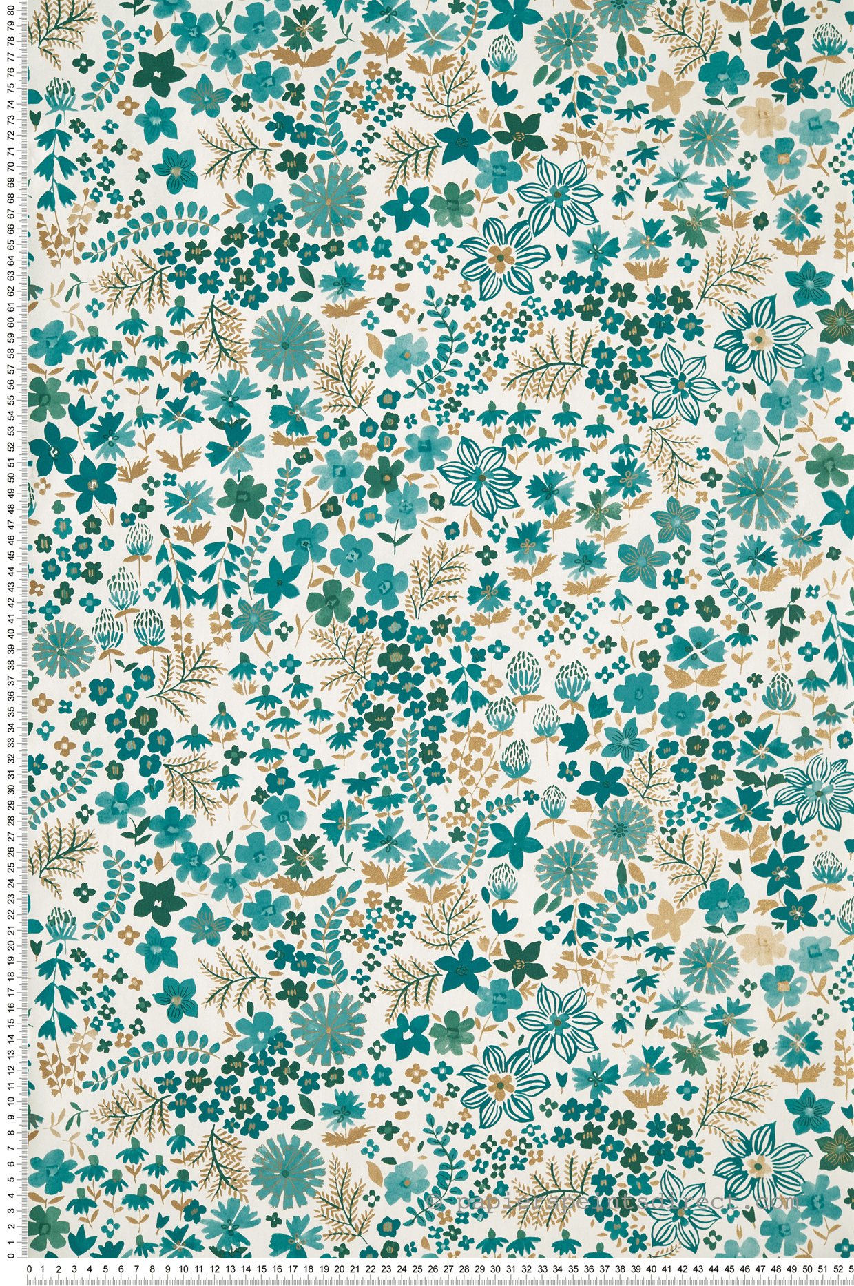 Papier peint Liberty Fleurs June vert - Flower Power de Casélio | Réf. FLP101867126