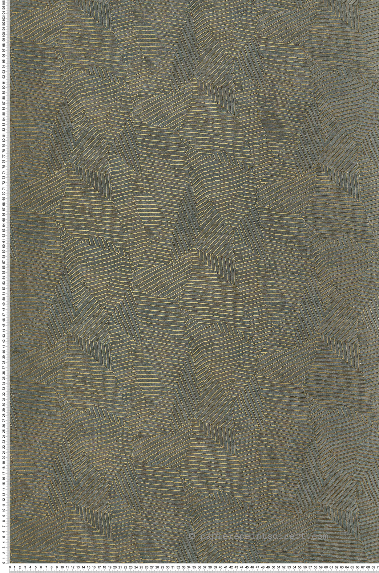 Papier peint Faux Uni Soroa Laminé vert impérial doré - Nature Précieuse de Casamance | Réf. CAS-76543670