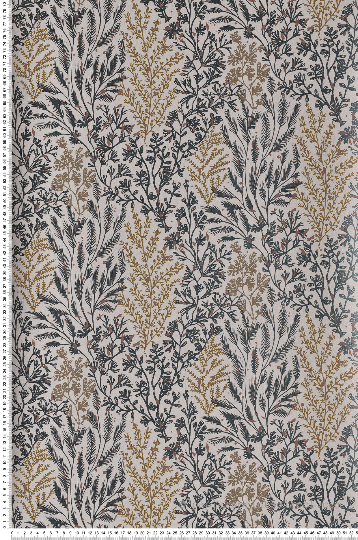Papier peint jardin aquatique Isoete gris vert - Blossom de Casamance | Réf. CAS-74350120