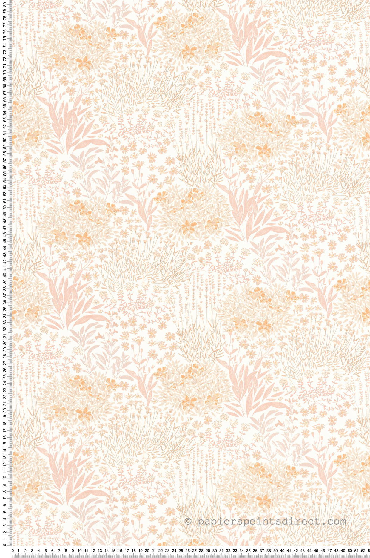 Papier peint Dessin Fleur Feuille rose nude - Once Upon A Time de Casadéco | Réf. OUAT88304419