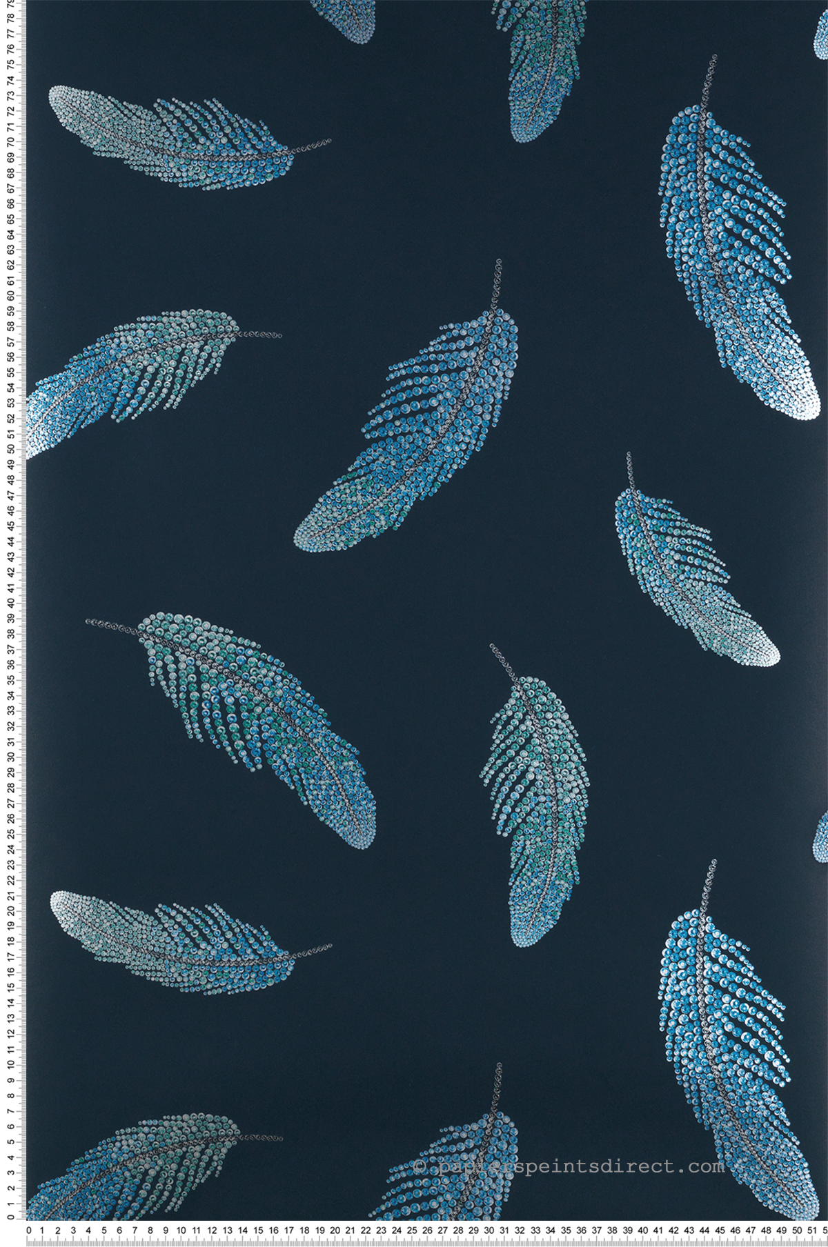 Papier peint Plume Adornado bleu et argenté - The Wallpaper Collection de Matthew Williamson | Réf. OSB-W7261-01