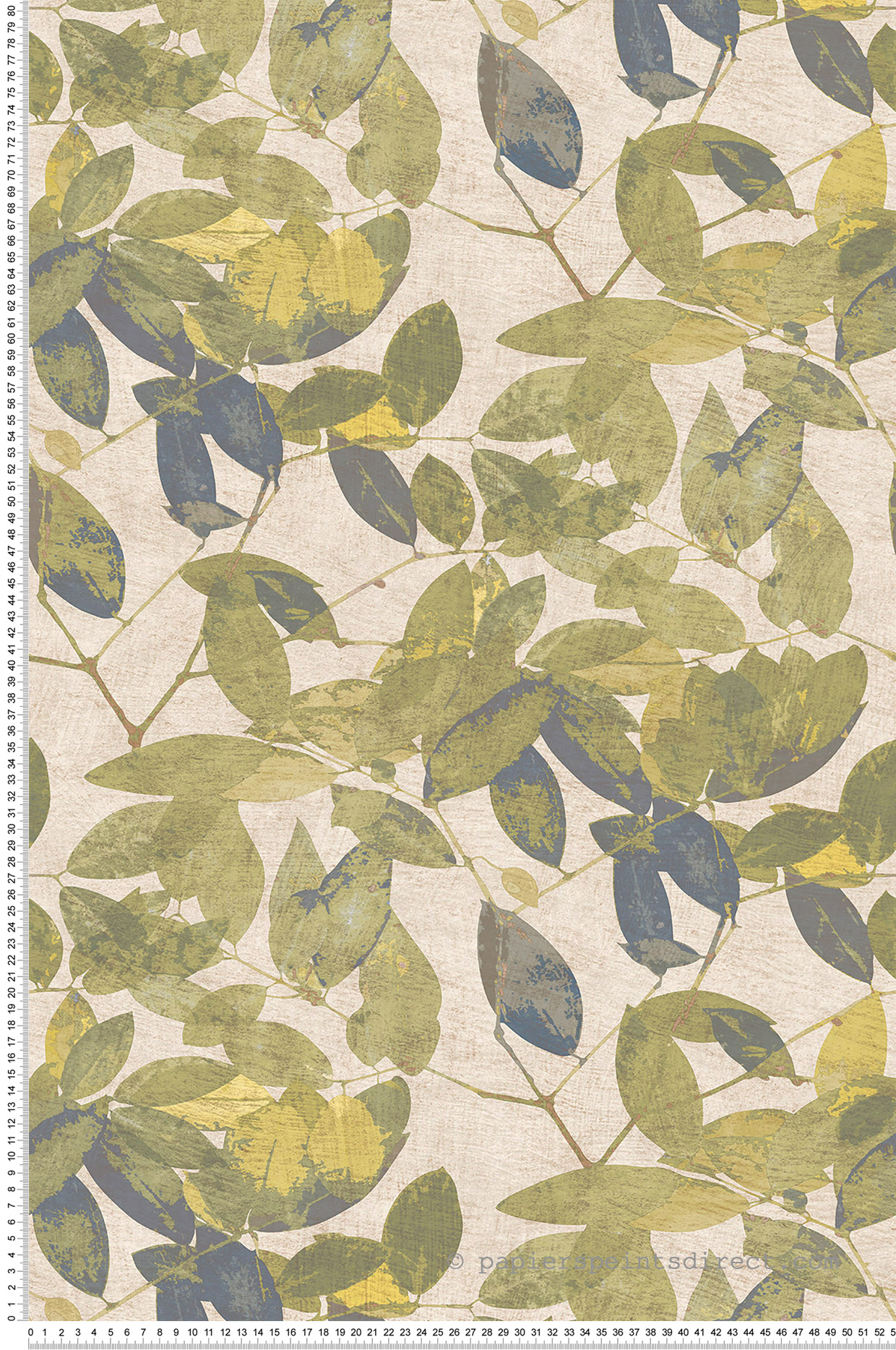 Papier peint Feuille Contrejour vert anis - Herbier de Montecolino | Réf. MC-HE27272