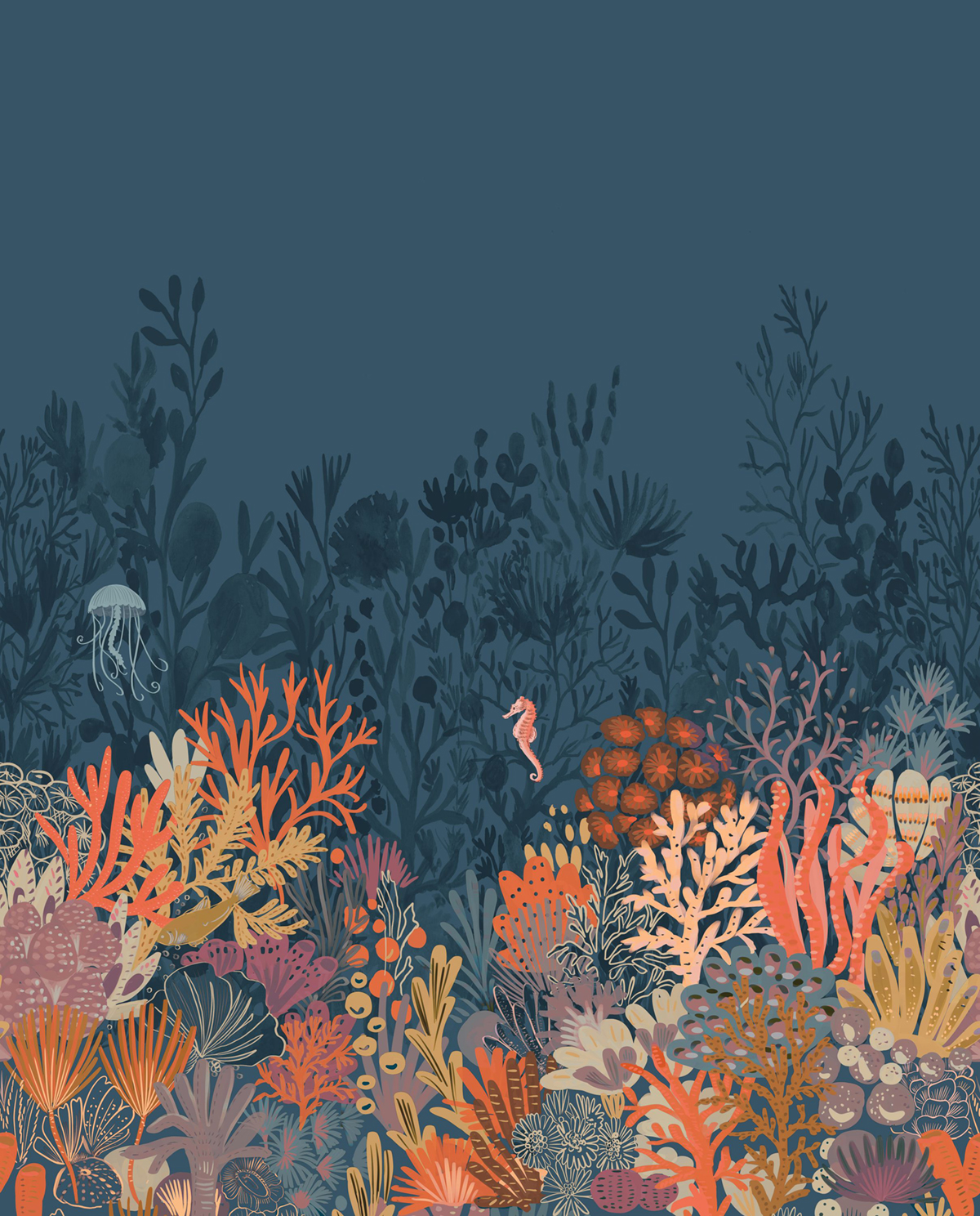 Papier peint panoramique Marin Magic Seafloor bleu foncé L 250X310 - Pimp My Wall de Casélio | Réf. PMW104906302