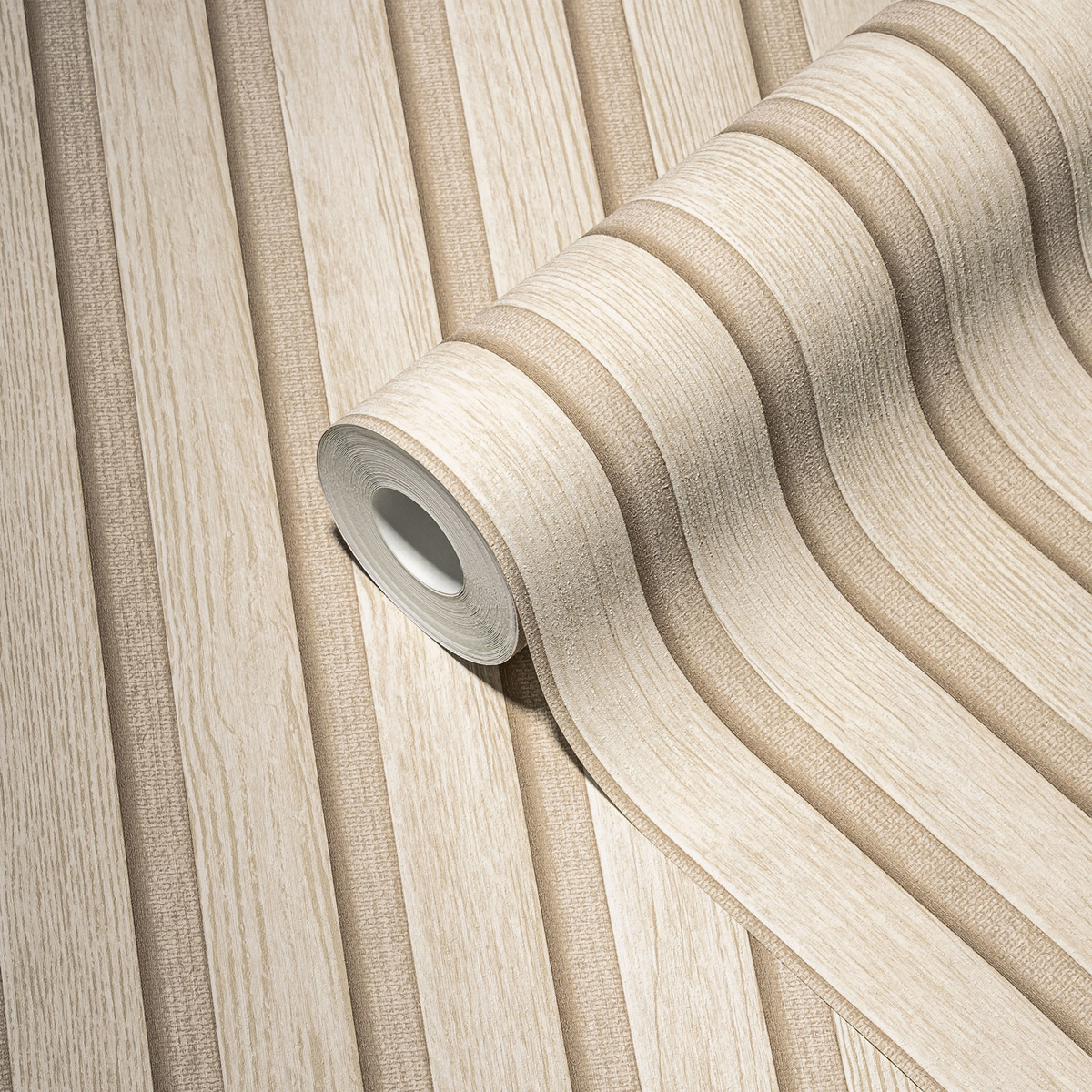 Papier peint Tasseaux Bois Chêne beige clair - Pintwalls 2 d'A.S. Création ROLLZ | Réf. AS-391096