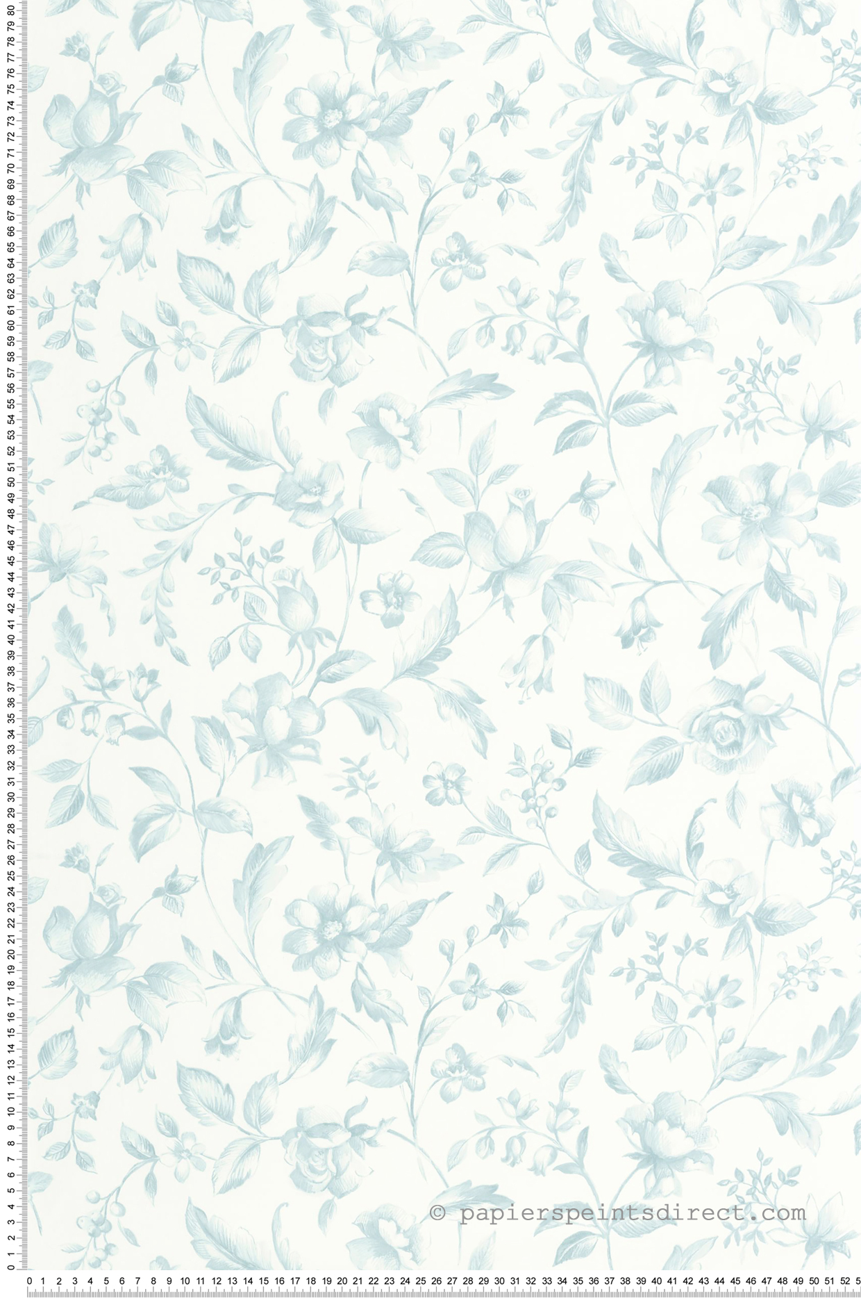 Papier peint Porcelaine Fleurie Pastelia bleu céleste - Blue Shades de Casélio | Réf. BLS107506000