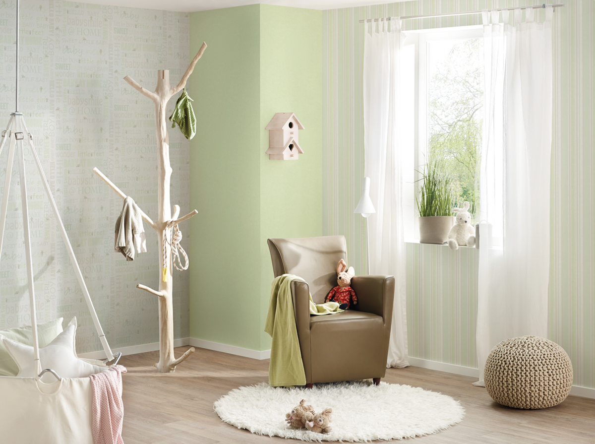 Papier peint sweet baby vert - Little Stars AS Création | Réf. SP04373