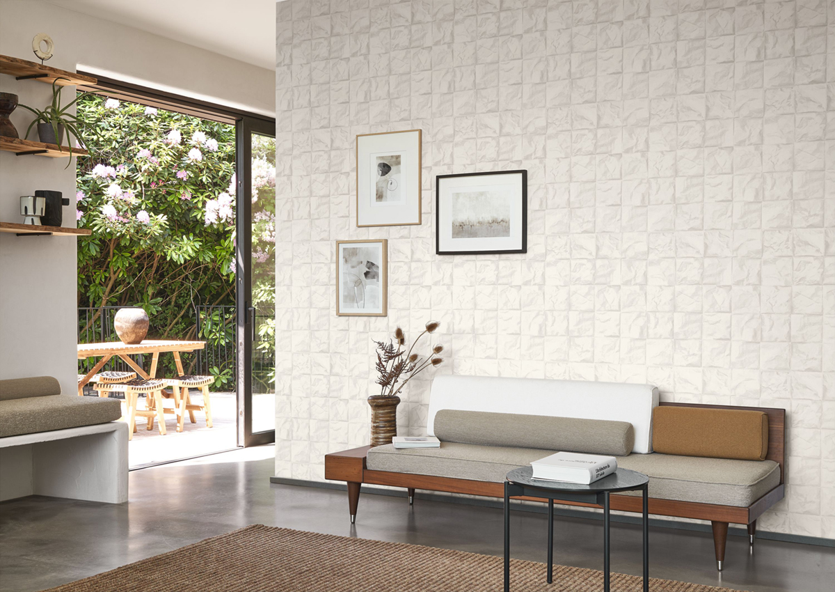 Papier peint Carreaux Papier Froissé blanc craie - Papercraft de Casadéco | Réf. PAPC89640330