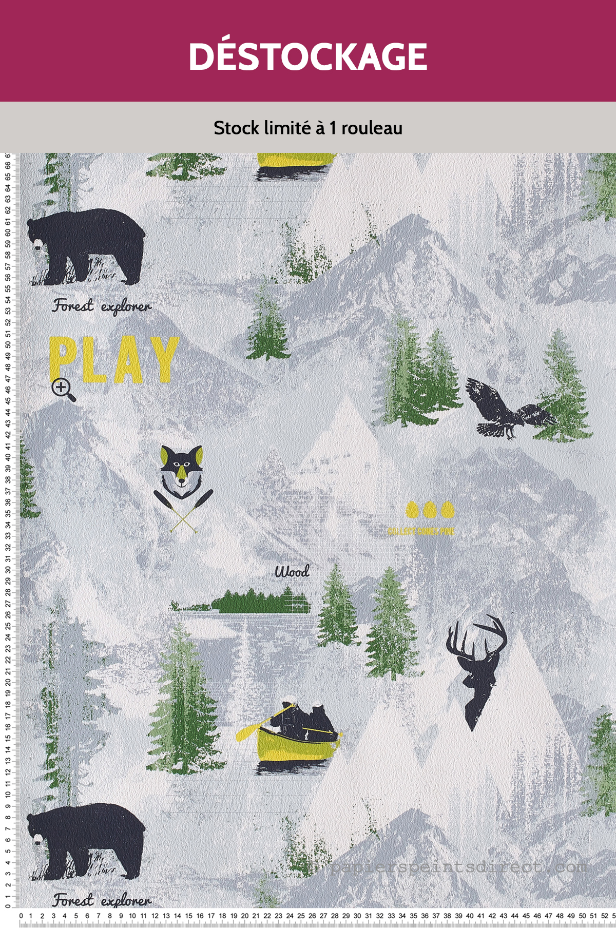 Papier Peint Destockage - Mountain jaune