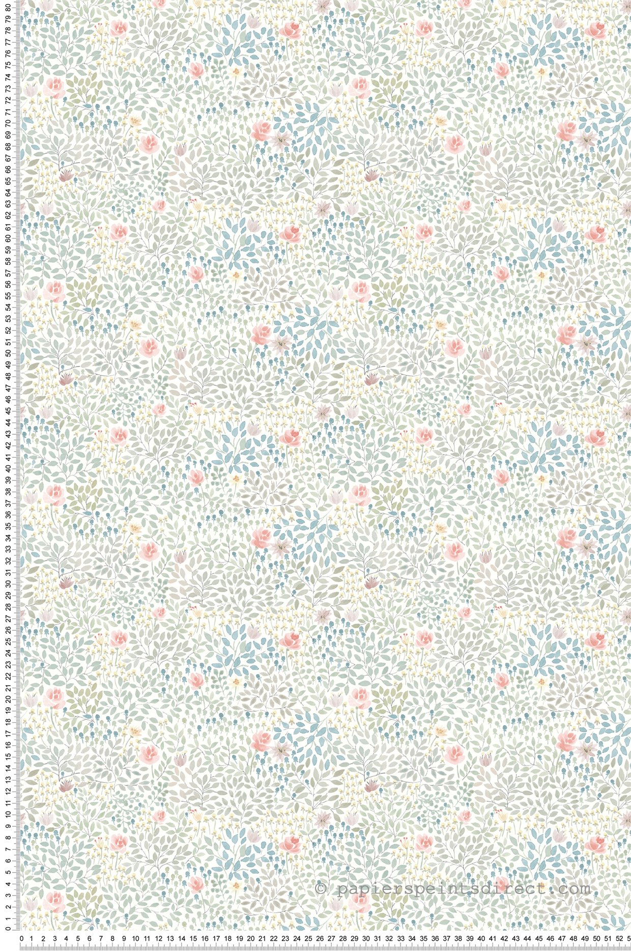 Papier Peint Herbier Fleurs vert sauge - Tartine et Chocolat de Lutèce  | Réf. LTC-36200814