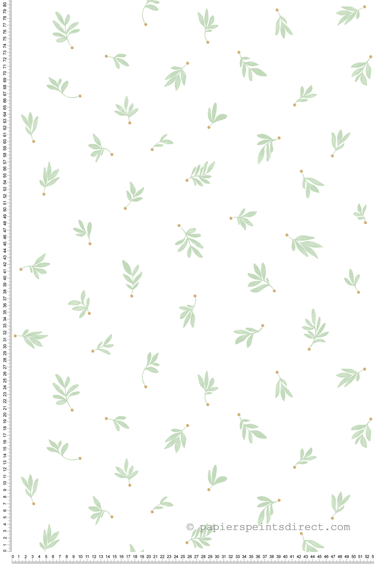 Papier peint Feuille Cueillette vert doux - Les Minis Mondes de Casélio | Réf. MNM105757126